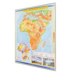 Afryka ukształtowanie powierzchni 120x160cm. Mapa w ramie aluminiowej.