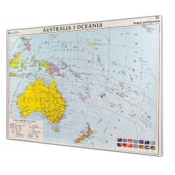 Australia Polityczna 160x120cm. Mapa w ramie aluminiowej.