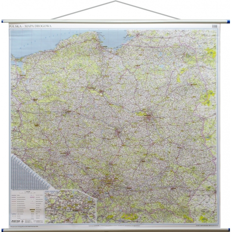 Polska Drogowa 156x142cm. Mapa ścienna.