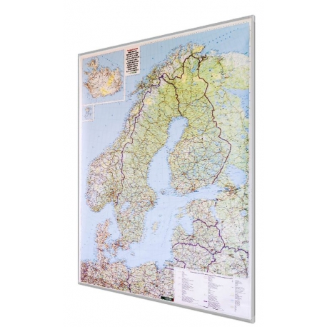 Europa Północna/Skandynawia drogowa 94x116cm. Mapa magnetyczna.