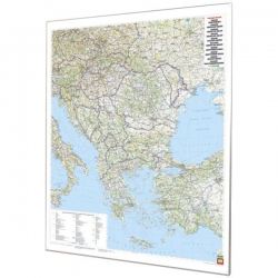 Bakany/Europa południowo-wchodnia drogowa 92x102cm. Mapa magnetyczna.