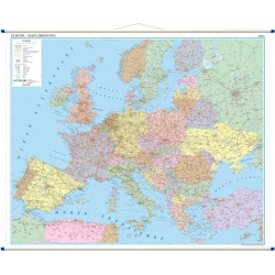Europa drogowa 150x120cm. Mapa ścienna.