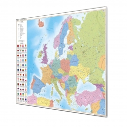 Europa polityczna 145x103cm. Mapa  w ramie aluminiowej.