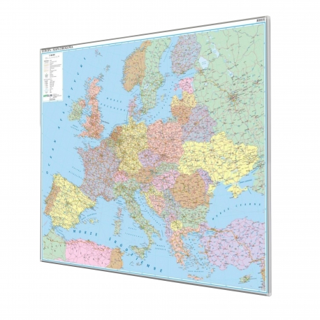 Europa drogowa 125x104cm. Mapa do wpinania.