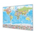 Świat polityczny 142x100cm. Mapa w ramie aluminiowej.