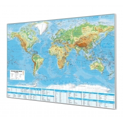 Świat fizyczny 107x73cm. Mapa magnetyczna.