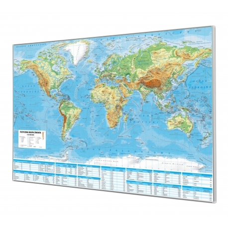 Świat fizyczny 107x73cm. Mapa magnetyczna.