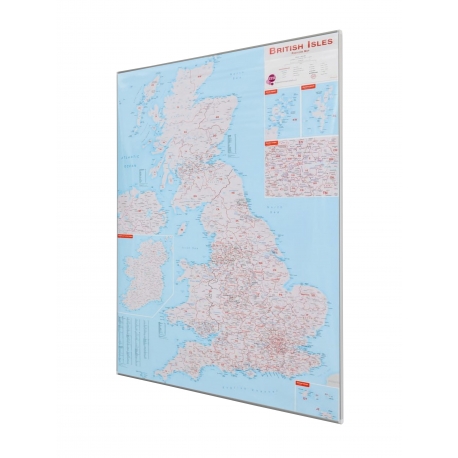 Wielka Brytania kodowa 88x120cm. Mapa w ramie aluminiowej.
