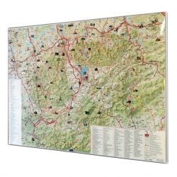 Beskidy (Beskid Śląski, Żywiecki, Mały, Beskidy Słowackie) 103x70cm. Mapa do wpinania.