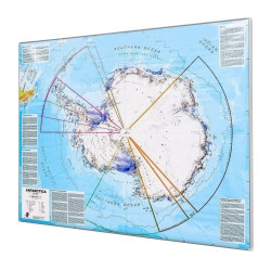 Antarktyda 126x102cm. Mapa w ramie aluminiowej.