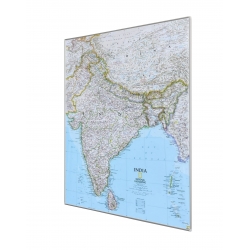 Indie 64x78 cm. Mapa w ramie aluminiowej.