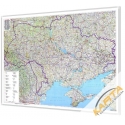 Ukraina, Mołdawia administracyjno-drogowa 146x94cm. Mapa w ramie aluminiowej.