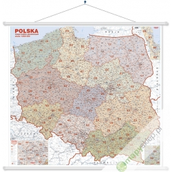 Polska Kodowa 144x134cm. Mapa ścienna.