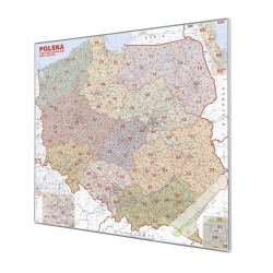 Polska Kodowa 144x134cm. Mapa do wpinania