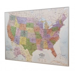 Stany Zjednoczone USA 140x102 cm. Mapa w ramie aluminiowej.