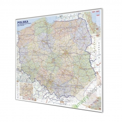 Polska administracyjno-drogowa 110x100cm. Mapa do wpinania