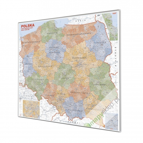 Polska  Administracyjna 120x110cm. Mapa do wpinania 120x110cm