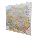 Polska administracyjno-drogowa 140x145cm. Mapa w ramie aluminiowej.