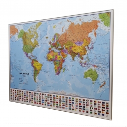 Świat polityczny 108x74cm. Mapa w ramie aluminiowej.