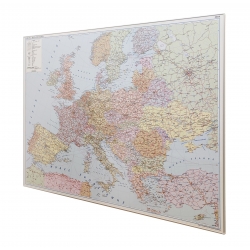 Europa drogowa 188x148cm. Mapa w ramie aluminiowej.
