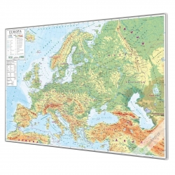 Europa fizyczna 146x98cm. Mapa w ramie aluminiowej.