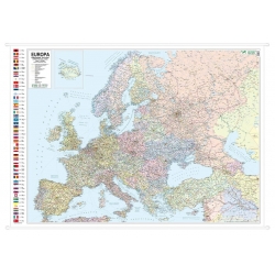 Europa polityczno - drogowa 148x98cm. Mapa ścienna.