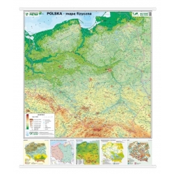 Polska fizyczna 104x120cm. Mapa ścienna.