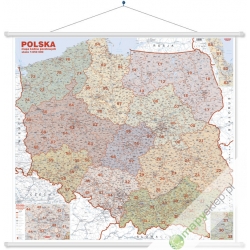 Polska kodowa 110x100cm. Mapa ścienna.