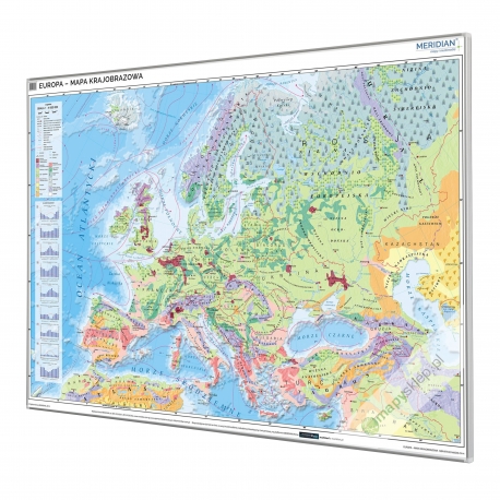 Europa krajobrazowa 160x120cm. Mapa ścienna.