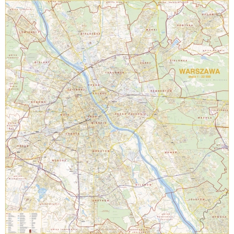 Warszawa/Plan miasta 134x138cm. Mapa ścienna.