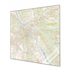Warszawa/Plan miasta 132x138cm. Mapa w ramie aluminiowej.