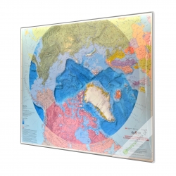 Arktyka. Region Koła Podbiegunowego 109x92cm. Mapa w ramie aluminiowej.
