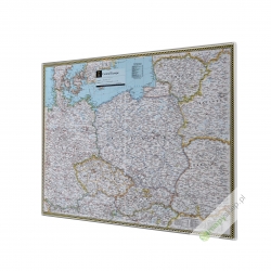 Europa Środkowa 99x74cm. Mapa w ramie aluminiowej.