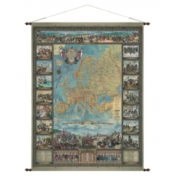 Największe bitwy Oręża Polskiego ozdobna 97x120cm. Mapa ścienna.