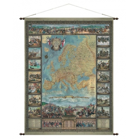 Największe bitwy Oręża Polskiego ozdobna 97x120cm. Mapa ścienna.
