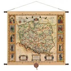 Polska milenijna - ozdobna 68x64cm. Mapa ścienna.