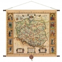 Polska milenijna - ozdobna 68x64cm. Mapa ścienna.