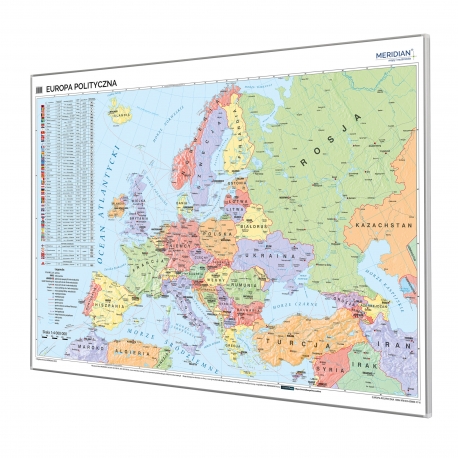 Europa polityczna 200x150cm. Mapa magnetyczna.