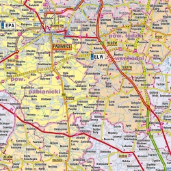 Łódzkie administracyjno-drogowa 100x120 cm. Mapa ścienna.