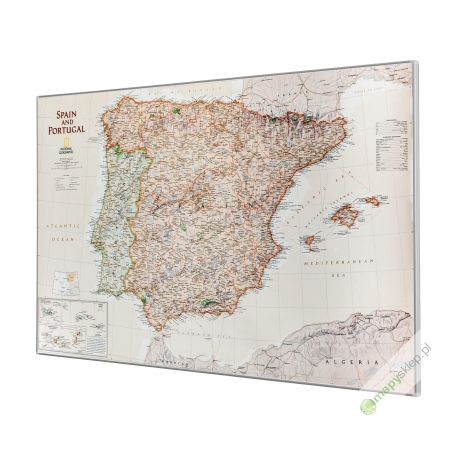 Hiszpania i Portugalia exclusive 86x57cm. Mapa magnetyczna.