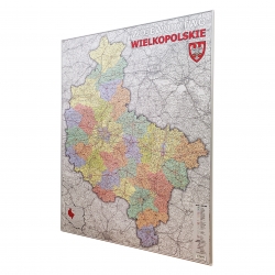 Wielkopolskie administracyjno-drogowa 114x150cm. Mapa magnetyczna.