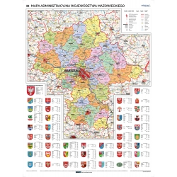 Mazowieckie administracyjna 120x160cm. Mapa ścienna.