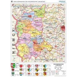 Lubuskie administracyjna 120x160cm. Mapa ścienna.