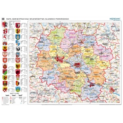 Kujawsko-Pomorskie administracyjna 160x120cm. Mapa ścienna.