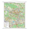 Okolice Katowic administracyjno-drogowa 100x120cm. Mapa ścienna.