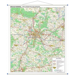 Okolice Poznania administracyjno-drogowa 100x120cm. Mapa ścienna.