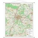 Okolice Poznania administracyjno-drogowa 100x120cm. Mapa ścienna.