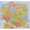 Polska Administracyjno-drogowa (tablice rejestracyjne) 104x94cm. Mapa ścienna.
