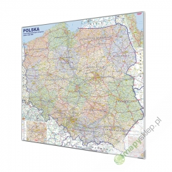 Polska Adm-drog. 120x110cm. Mapa w ramie ALU