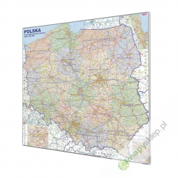Polska Administracyjno-drogowa 120x110cm. Mapa magnetyczna.
